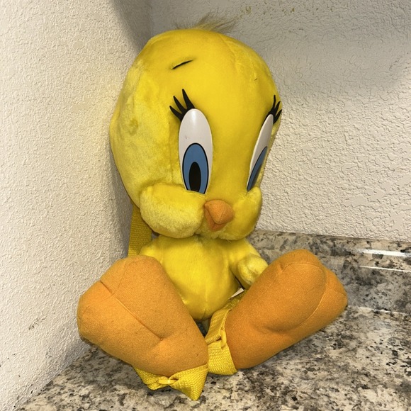 Warner Bros. Other - Vintage 1997 Warner Bros Jaclyn 14" Tweety Bird Plush Backpack Looney Tunes P1